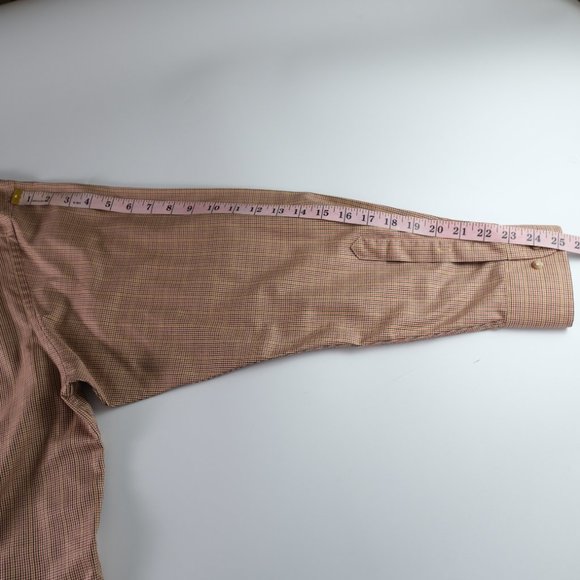 Jos. A. Bank Men's Travelers's Collection XL Button Down Shirt Brown Checked - Picture 10 of 10